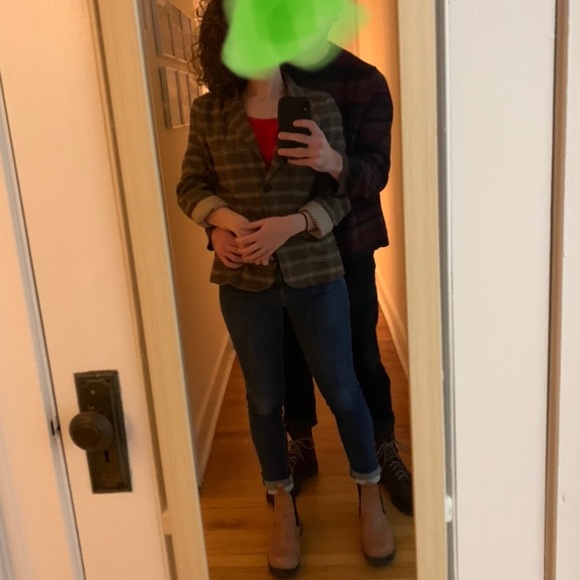 Love Tree Brown Plaid Blazer Small - Picture 2 of 4